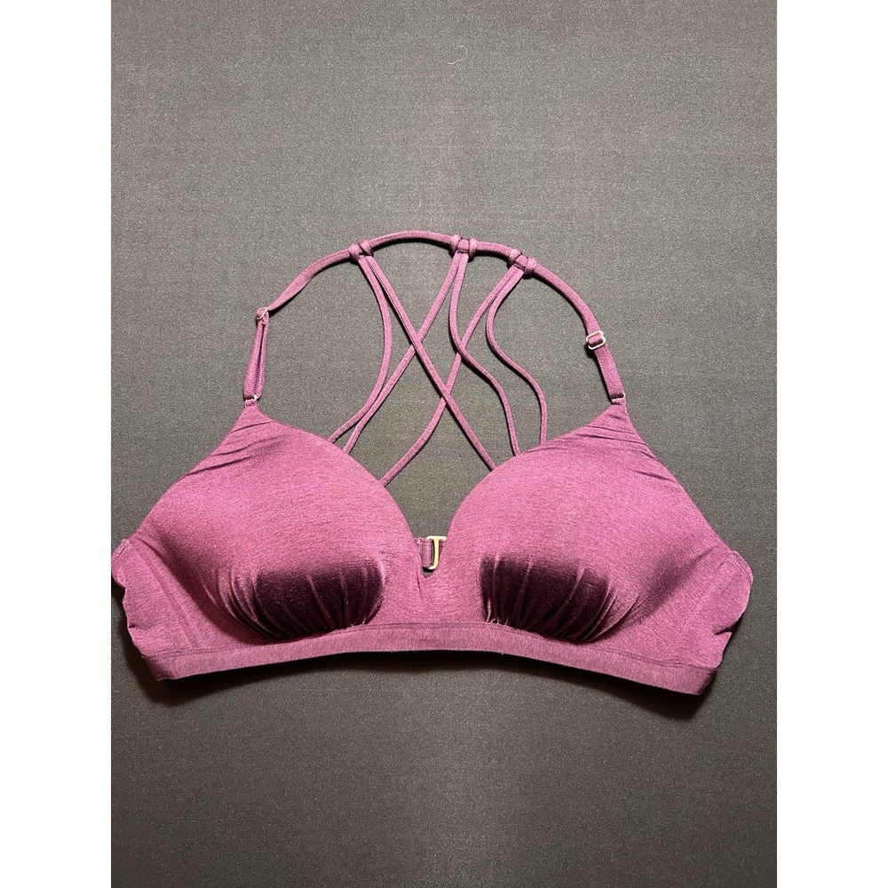 Athleta Women's Strappy Magenta Purple Aqualuxe Bikini Top Bra XL
